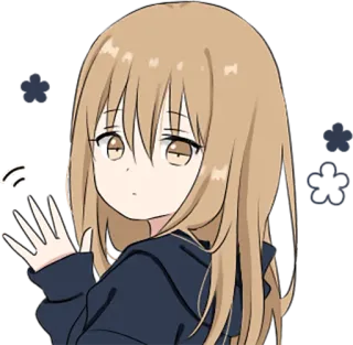 👋 动漫, 女孩, 可爱, 卡通, 角色, 挥手 whatsapp sticker