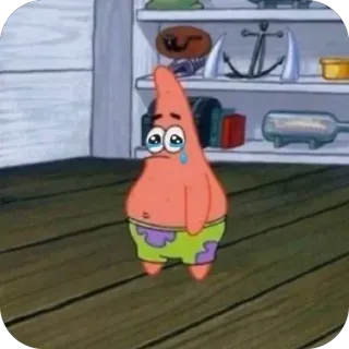 😓 Patrick Star Spongebob Squarepants cartoon, sad, crying, Patrick Star, Spongebob Squarepants, meme, character, animation telegram sticker