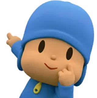 🕳 Pocoyo Desenho animado, Criança, Fofo, Azul, Amigável telegram sticker