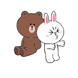 ❤️ Brown Line Friends, Brown, Cony, orso, coniglio, cartone animato whatsapp sticker