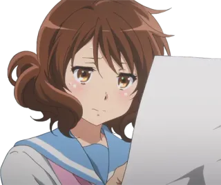 😨 Anime, Mädchen, Denken, Papier, Süß telegram sticker