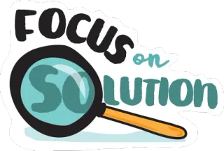 👁 FOCUS on SOLUTION focus, soluzione, lente d'ingrandimento, positivo, motivazionale, successo, obiettivo telegram sticker
