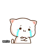 😭 wontae lindo, gato, llorando, triste, pegatina whatsapp sticker