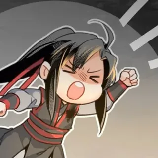 😤 动漫, Q版, 生气, 卡通, 贴纸, 角色 telegram sticker