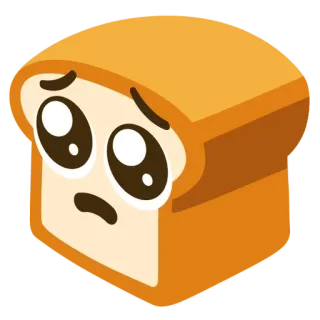 🍞 roti, sedih, emoji, kawaii, imut telegram sticker