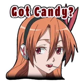 😋 Got Candy? anime, girl, candy, lollipop, orange hair telegram sticker