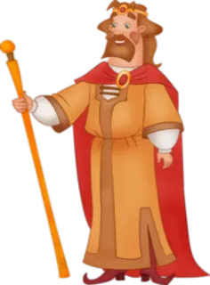 👑 King król, królewski, kreskówka, berło, korona telegram sticker