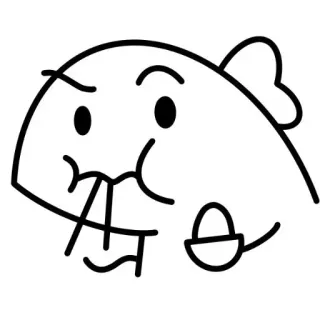 😳 dessin animé, poisson, emoji, dessin, joyeux, drôle whatsapp sticker