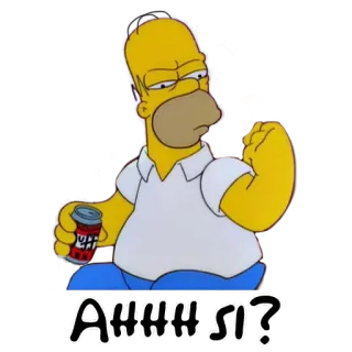 😒 Homer Simpson The Simpsons AHHH SI? homer simpson, i simpson, ahh si?, divertente, cartone animato, umorismo telegram sticker