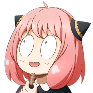 🥜 Anya Forger Spy x Family anya, spy x family, anime, manga, cartoon, erdnuss telegram sticker