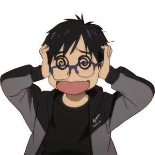 😥 Аниме, Мультфильм, Смешно, Персонаж, Выражение, Головокружение whatsapp sticker