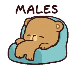 😓 MALES หมีการ์ตูน, นอนหลับ, ขี้เกียจ, น่ารัก, สัตว์, ผู้ชาย telegram sticker