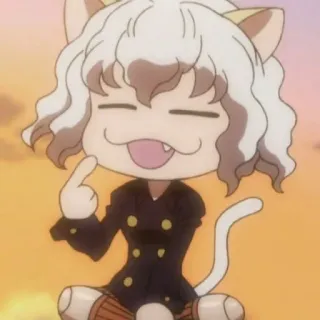 ⚜ Neferpitou Hunter x Hunter chat, animé, sourire, mignon, méchant telegram sticker