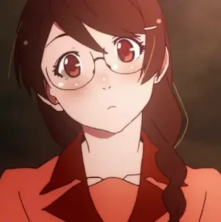 🎭 anime, dziewczyna, okulary, słodkie telegram sticker
