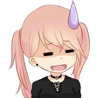 😅 anime, sticker, emotional, embarrassed, cute, girl telegram sticker
