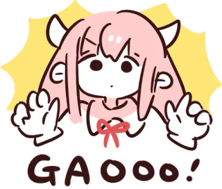 🐯 GAOOO! Anime, Carino, Corna, Rosa, Cartoni animati telegram sticker