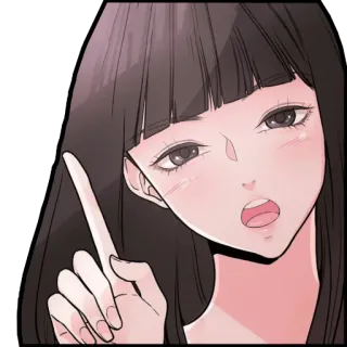 ☝ mulher, anime, manga, garota, personagem, apontando telegram sticker