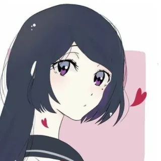 💜 аниме девушка, мультфильм, милый, сердце, школьная форма telegram sticker