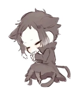🌙 Atsushi Nakajima Bungo Stray Dogs Anime, Chibi, Gato, Kawaii telegram sticker