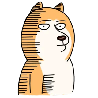 😐 perro, shiba inu, meme, dibujo animado, gracioso, cómic whatsapp sticker