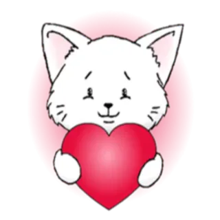 ❤️ chat, coeur, amour, animal, mignon, autocollant telegram sticker