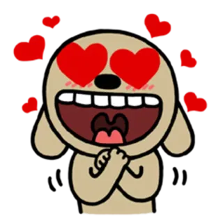 😍 cinta, hati, bahagia, kartun, anjing whatsapp sticker