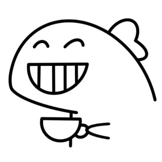 ☕️ poisson, mignon, dessin animé, souriant, thé, tasse, joyeux, boisson whatsapp sticker