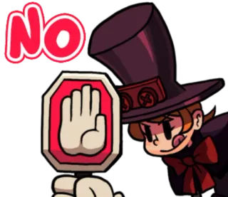 ✋ NO Señal de stop, Mano, Personaje, Dibujo animado telegram sticker