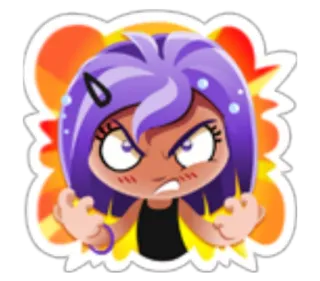 😡 wütend, Cartoon, Mädchen, Anime, süß telegram sticker