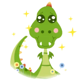 😡 динозавр, милый, мультик, зеленый, животное, наклейка telegram sticker