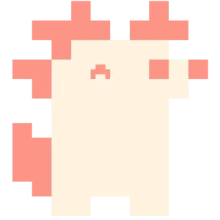 😀 axolotl, mignon, dessin animé, animal, autocollant, pixel art whatsapp sticker