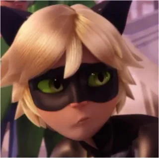 ☹️ Chat Noir Miraculous: Tales of Ladybug & Cat Noir 动漫, 卡通, 黑猫诺儿, 瓢虫少女, 悲伤 whatsapp sticker