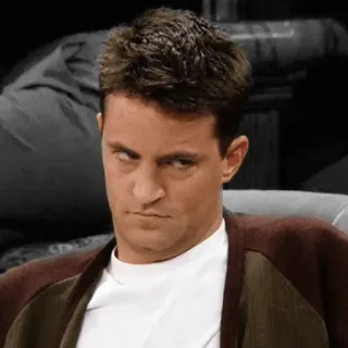 😐 Chandler Bing Friends チャンドラー, ビング, フレンズ, マシュー・ペリー, 海外ドラマ, シットコム telegram sticker