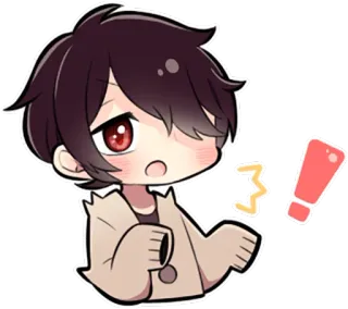 ❗ Anime, Chibi, Sticker, Fofo, Exclamação, Alerta, Mangá telegram sticker