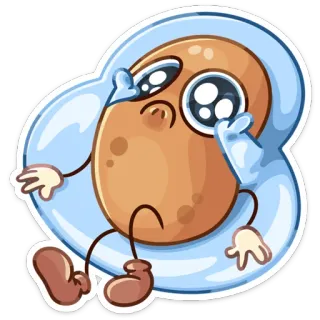 😭 autocollant, dessin animé, mignon, kawaii, personnage, illustration whatsapp sticker