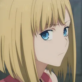 🥀 Anime, Donna, Capelli Biondi, Ritratto, Serio telegram sticker