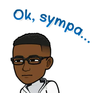 😒 Ok, sympa... Bitmoji, かわいい, アバター, 漫画, メガネ telegram sticker