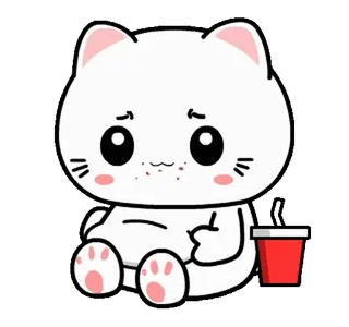 ☹️ 고양이, 귀여운, 스티커, 카와이, 만화 telegram sticker