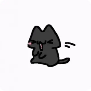😊 cat, fart, funny, animal, cartoon, black cat telegram sticker
