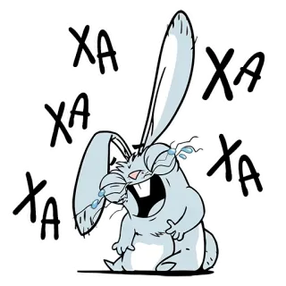 😂 XA Kelinci kartun, Tertawa, Senang, Humor, Kelinci whatsapp sticker