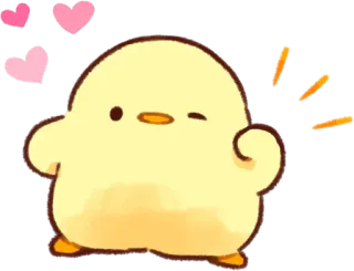 💪 anak ayam, imut, hati, kartun, binatang telegram sticker