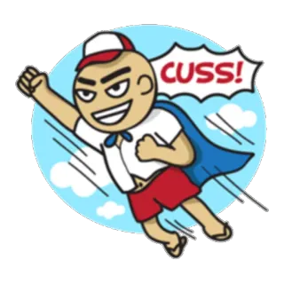 🏃 CUSS! cartoon, offensive, cuss, swear, angry, flying telegram sticker