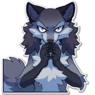 🤌 หมาป่า, สุนัขจิ้งจอก, วางแผน, ชั่วร้าย, การ์ตูน, สัตว์ telegram sticker