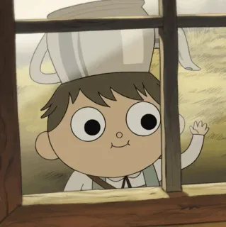 🍫 Wirt Over the Garden Wall 卡通, 角色, 挥手, 动画 telegram sticker