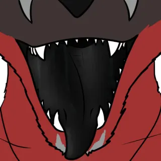 👅 животное, существо, рот, клыки, язык, мультфильм telegram sticker