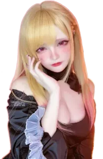 😍 คอสเพลย์, ผมบลอนด์, อนิเมะ, ผู้หญิง, เด็กผู้หญิง telegram sticker