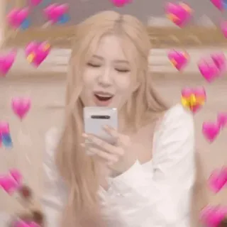 ❤ 여자, k팝, 하트, 사랑, 폰, 셀카, 애정, 장미 telegram sticker
