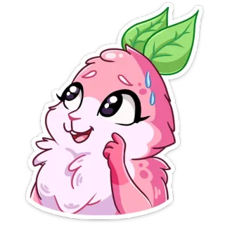 😰 mignon, adorable, kawaii, doux, chibi, animal, dessin animé, rose telegram sticker