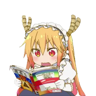 📖 Tohru Miss Kobayashi's Dragon Maid Anime, Dragon, Kawaii, Manga, Tohru, Miss Kobayashi's Dragon Maid whatsapp sticker