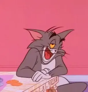 😉 Tom Cat Tom and Jerry мультфильм, кот, ленивый, мультяшный персонаж whatsapp sticker